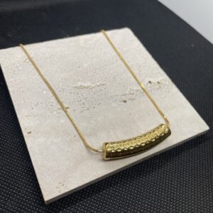 Collier Ambre - Acier inoxydable doré