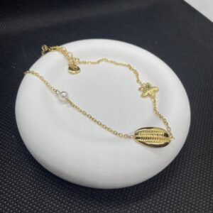 Chaîne de cheville Chloé - Acier inoxydable doré