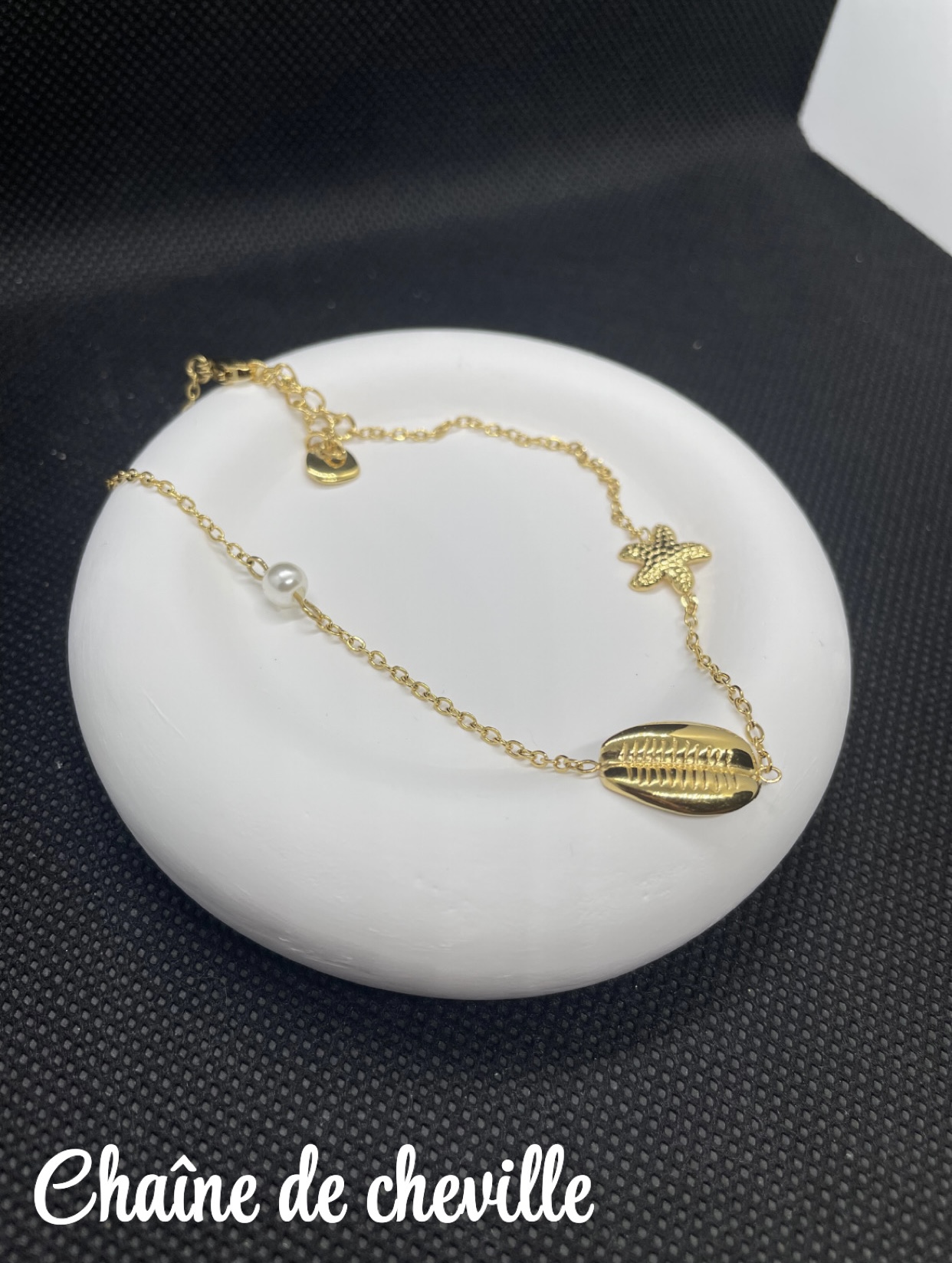 Chaîne de cheville Chloé - Acier inoxydable doré